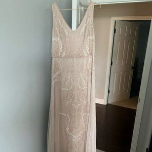BEADED BLOUSON GOWN IN BLUSH - Adrianna Papell - Bridesmaid Dress